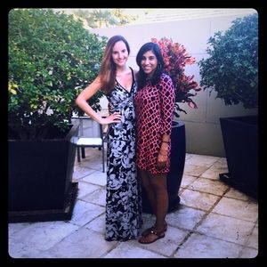 Black and white/light grey maxi dress